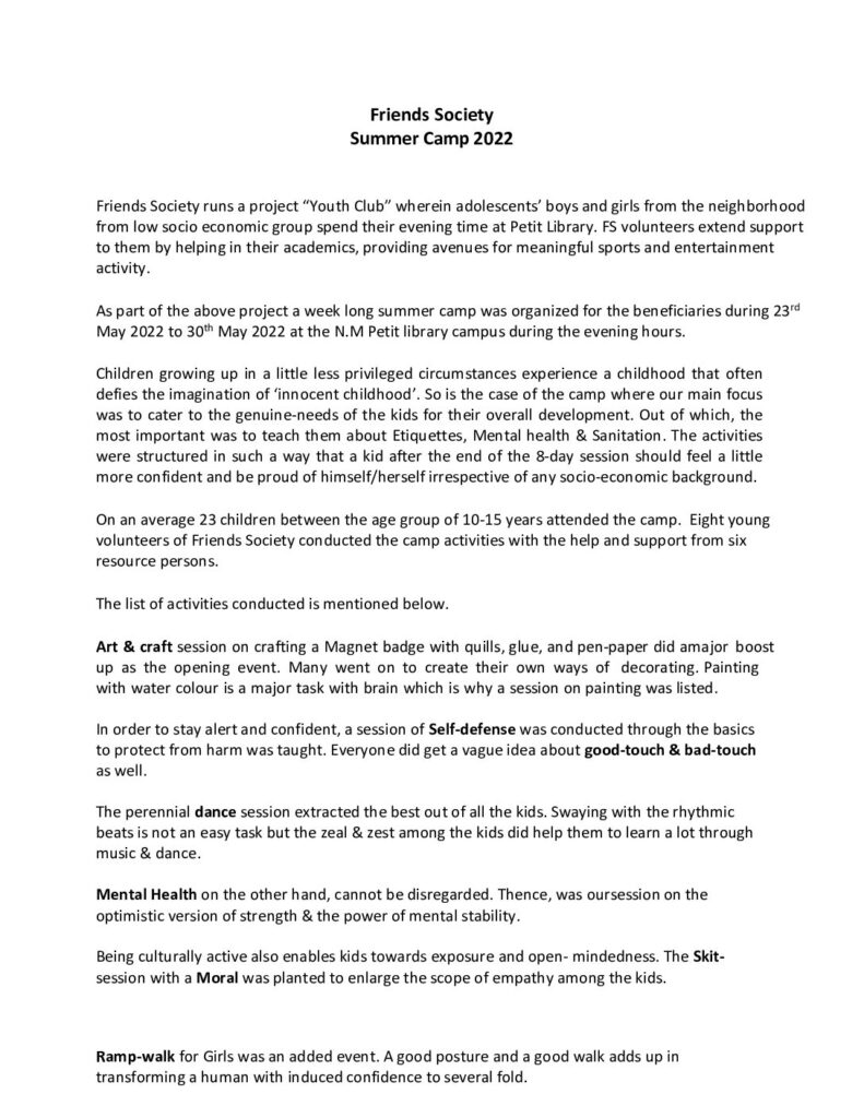 thumbnail of FS_Activity Report_Youth Club Summer Camp_2022